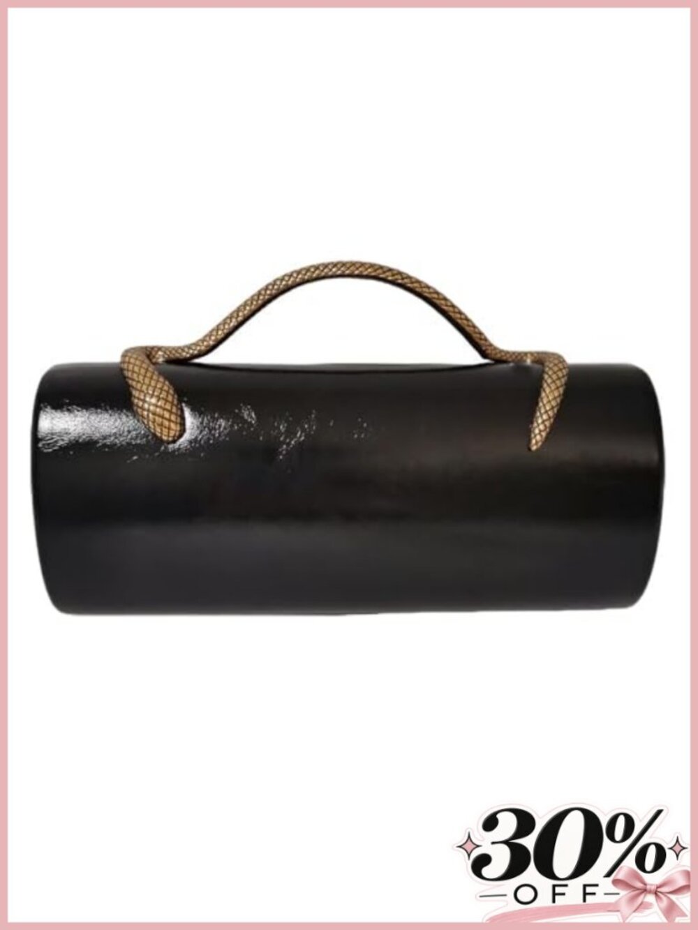 Faux Leather Evening Clutch with Snake Handle Removable Chain Strap